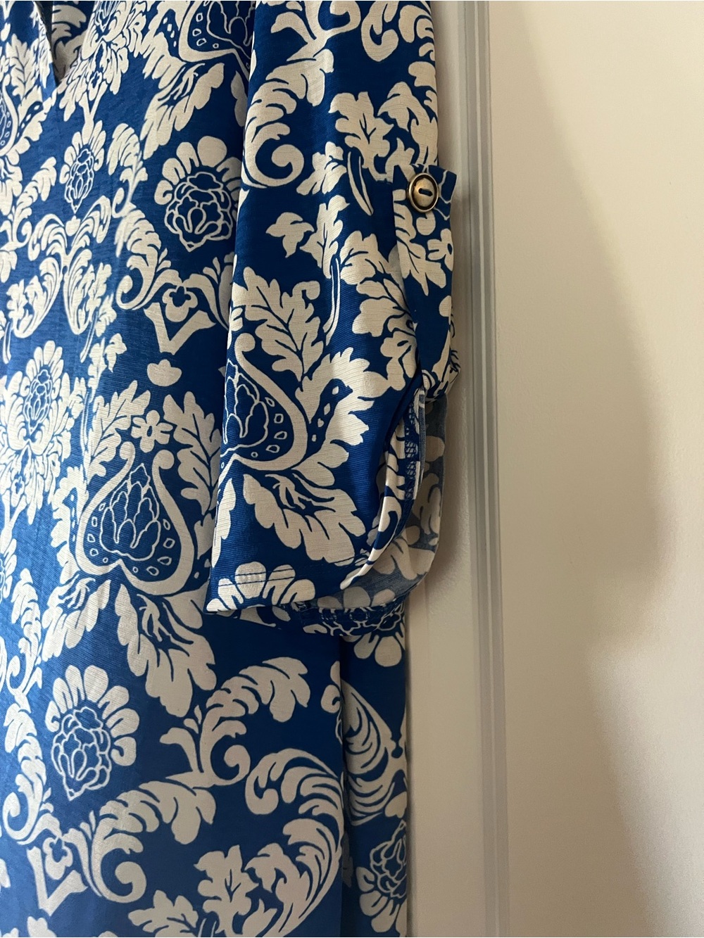 Dear Scarlett Classic Blue & White Printed Tunic Top - Picture 2 of 6